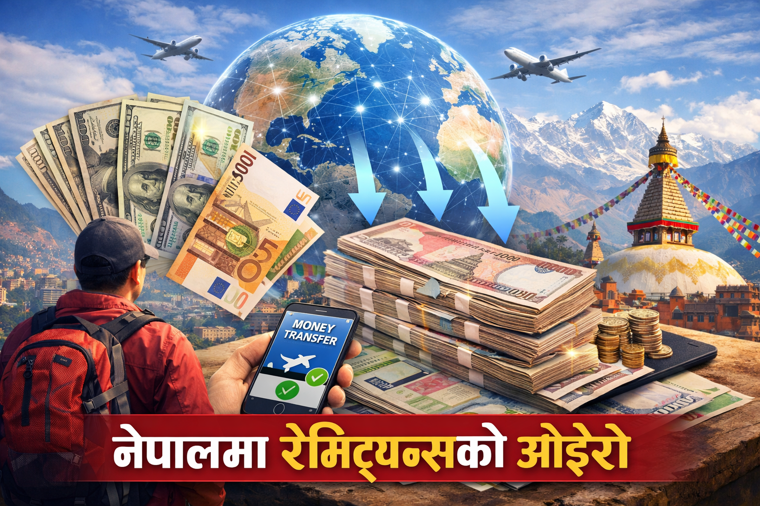 सात महिनामा भित्रियो १२ खर्ब ६१ अर्ब रेमिट्यान्स, माघमा मात्रै झण्डै दुई खर्ब